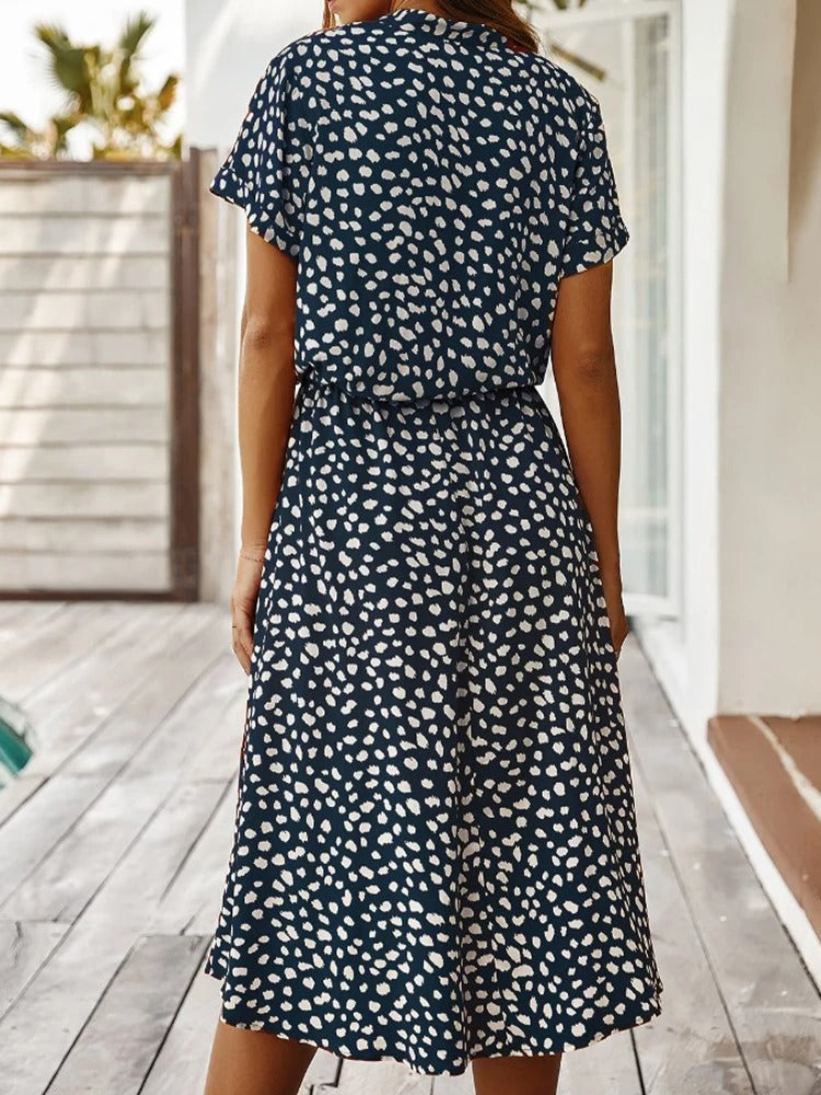 JO | loose-fitting midi dress for women with belt