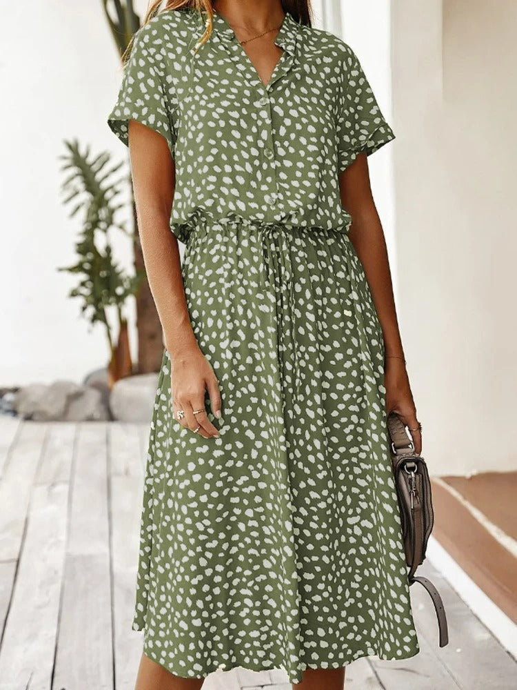 JO | loose-fitting midi dress for women with belt