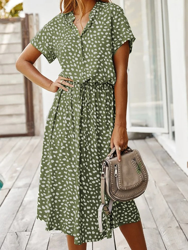 JO | loose-fitting midi dress for women with belt