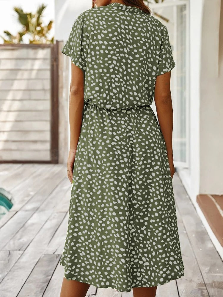 JO | loose-fitting midi dress for women with belt