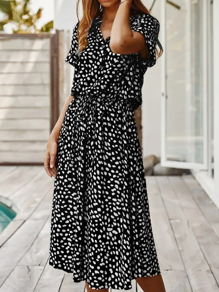 JO | loose-fitting midi dress for women with belt