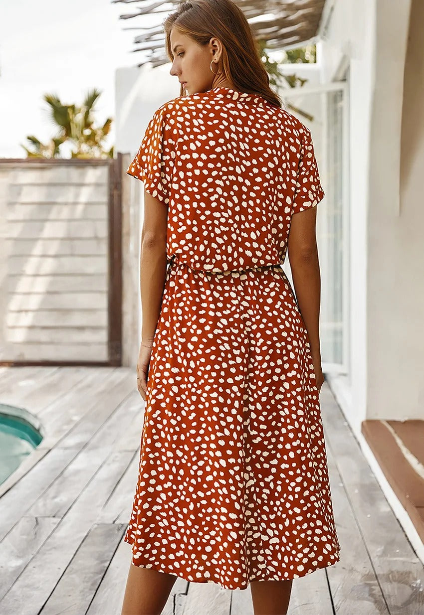 JO | loose-fitting midi dress for women with belt