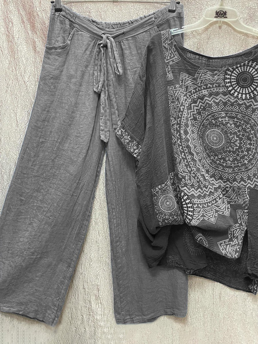JO | Two-piece set with loose bohemian print