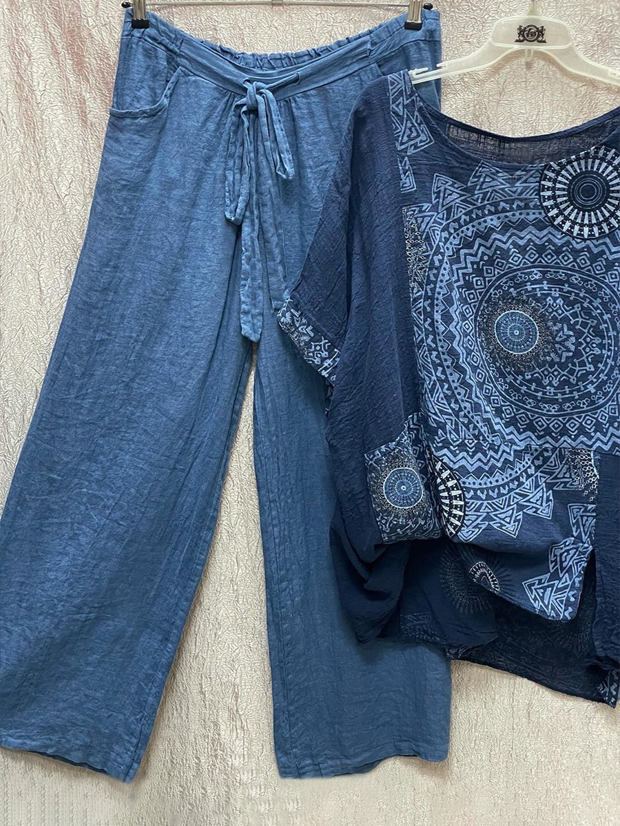 JO | Two-piece set with loose bohemian print