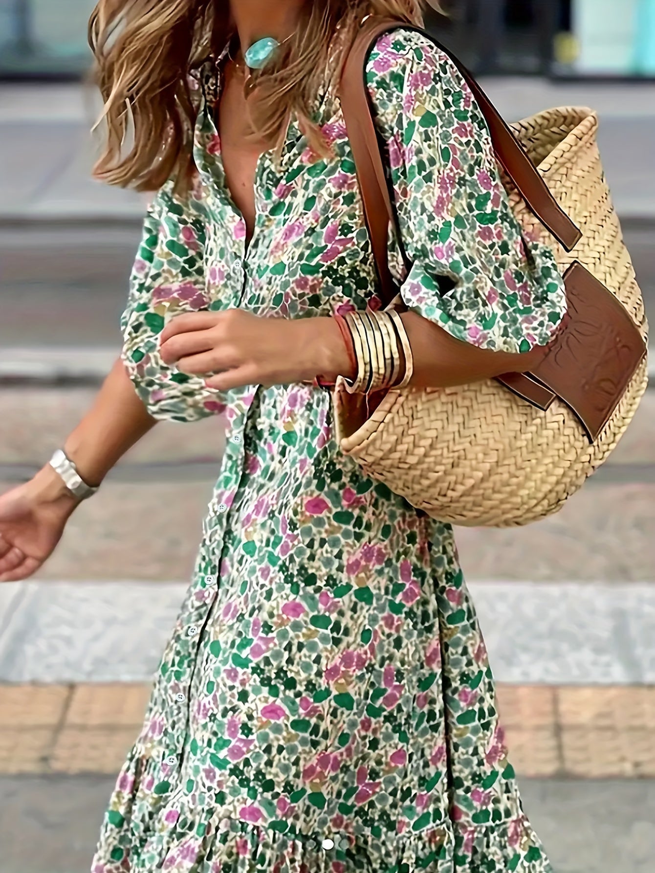 JO | elegant green midi dress for women