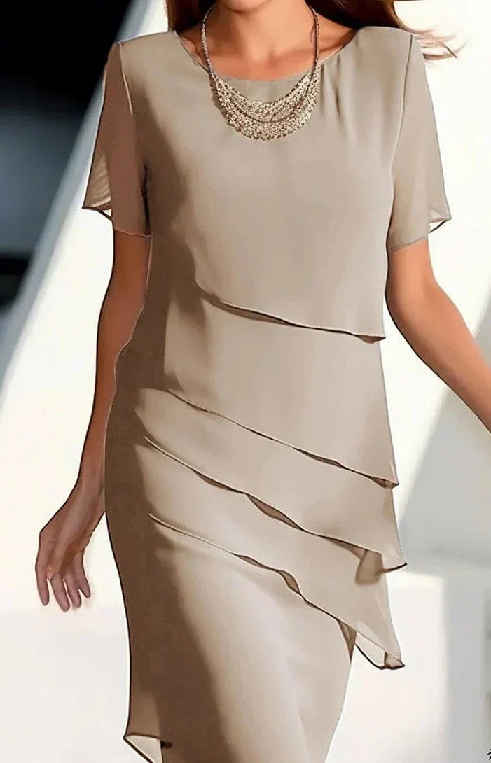 JO | Midi dress in chiffon with layers