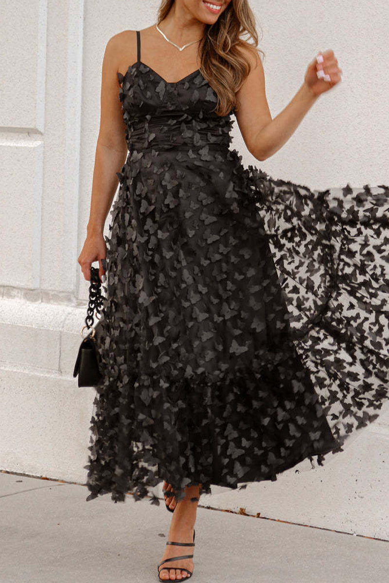 JO | Elegant strappy lace midi dress