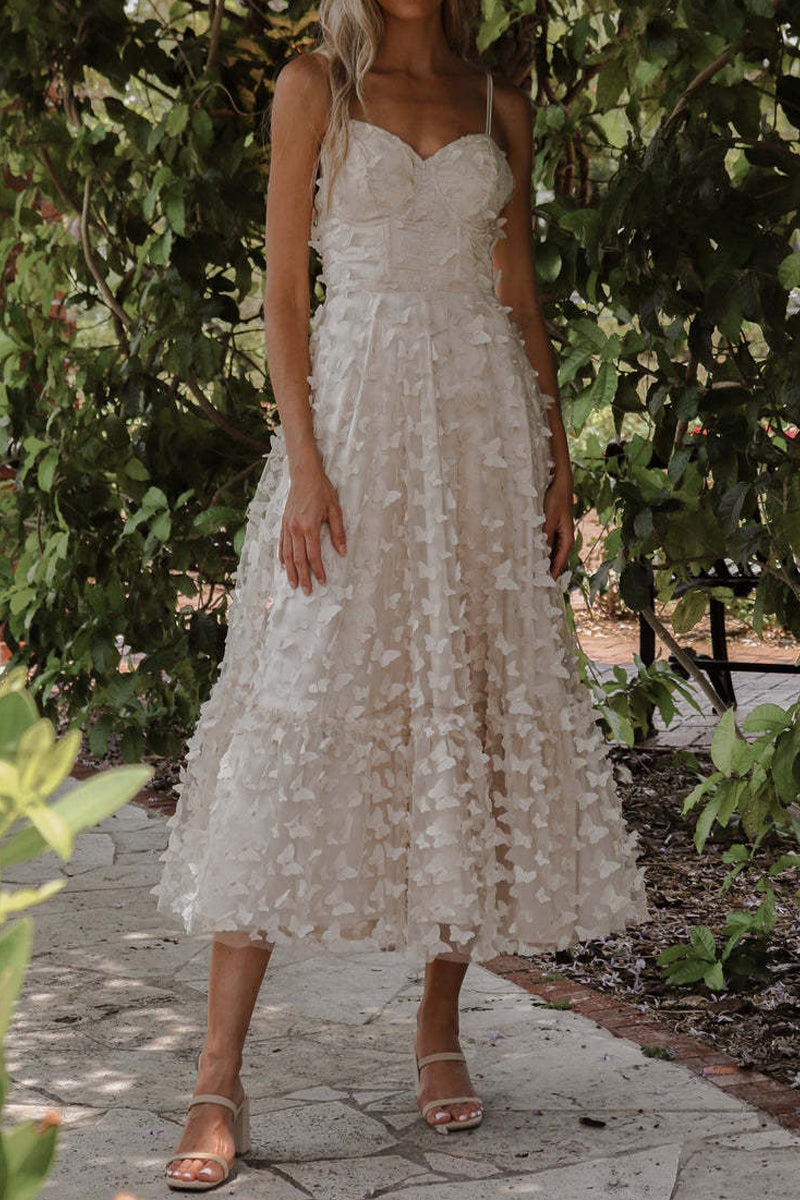 JO | Elegant strappy lace midi dress