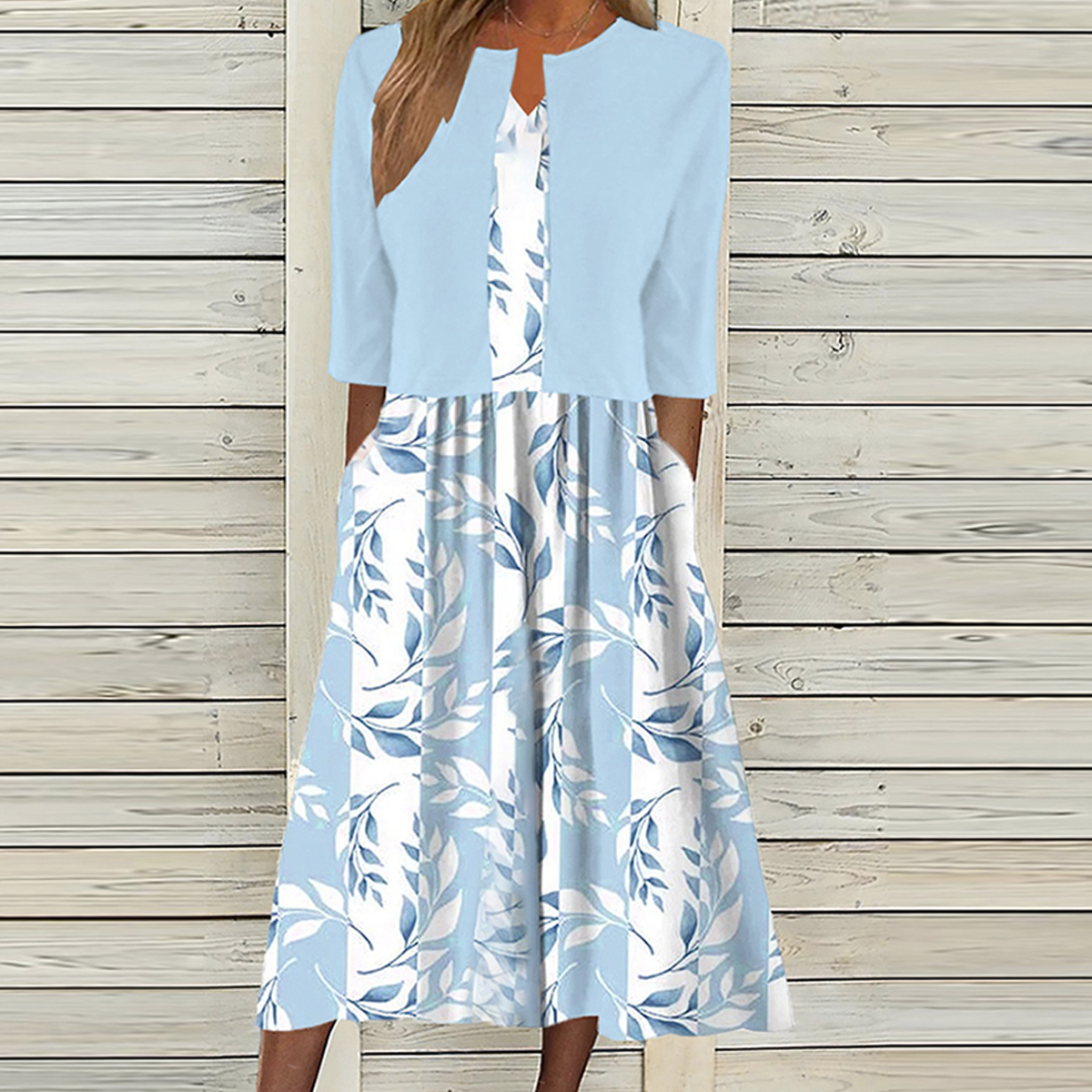 JO | Midi dress with floral print and matching jacket