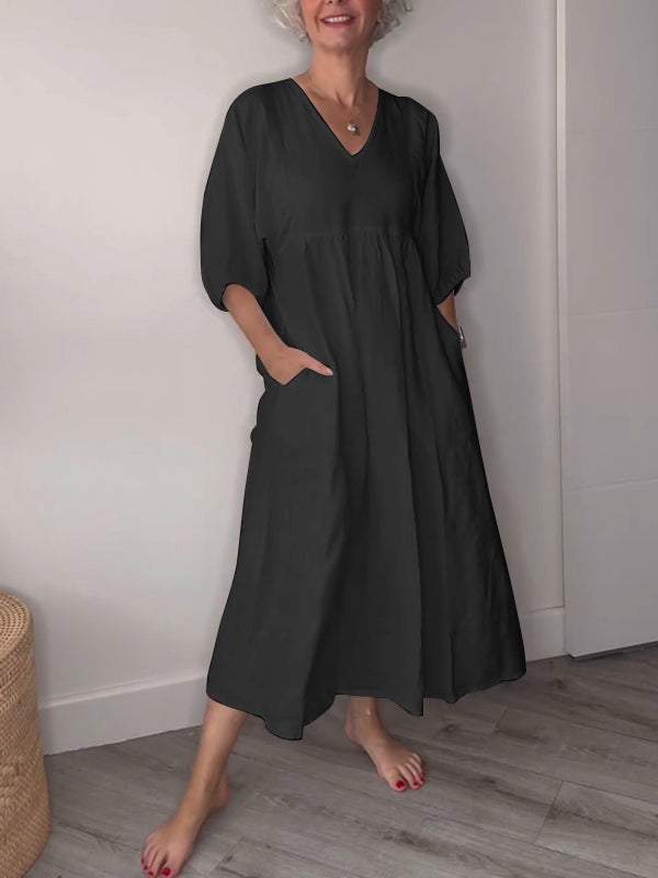 JO | Relaxed elegance V-neck maxi dress