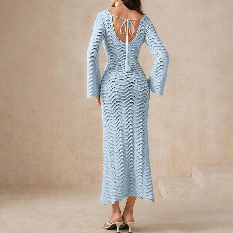 JO | elegant crochet midi dress for women