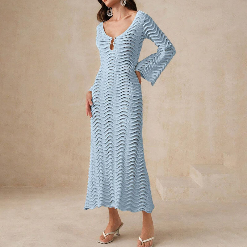 JO | elegant crochet midi dress for women
