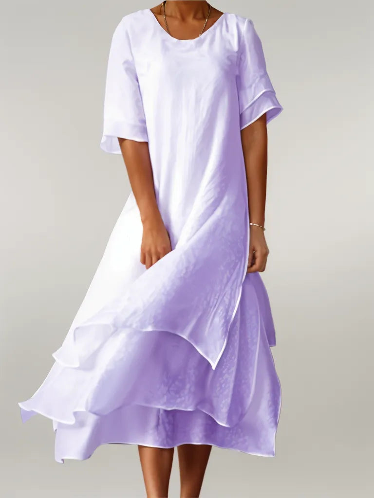 JO | Flowing midi dress in a layered look