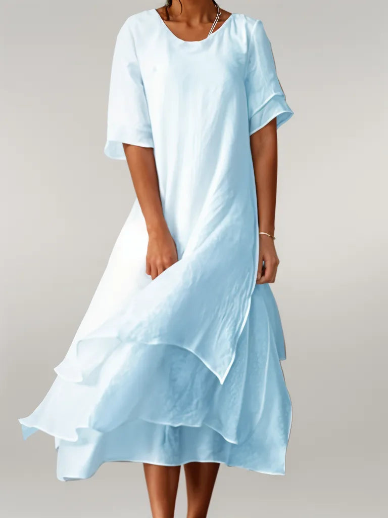 JO | Flowing midi dress in a layered look