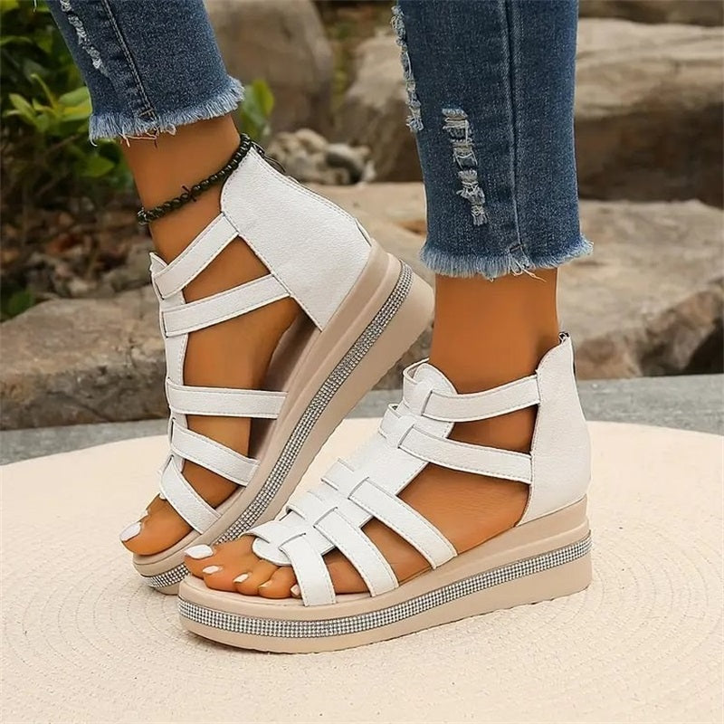 JO | Wedge sandals with rhinestones