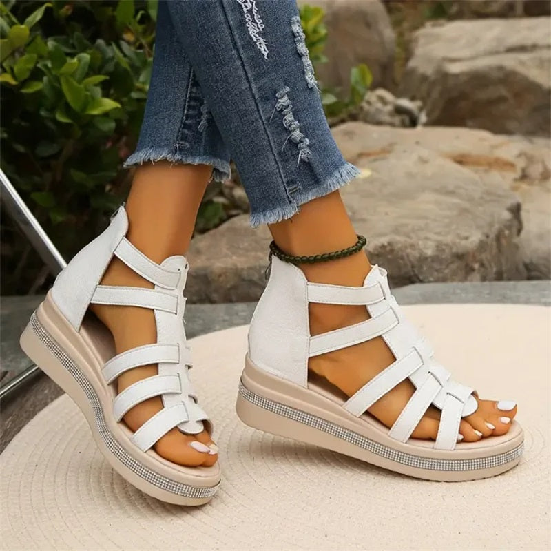 JO | Wedge sandals with rhinestones