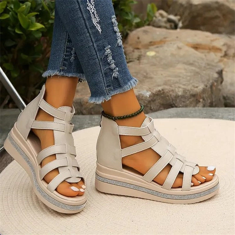 JO | Wedge sandals with rhinestones