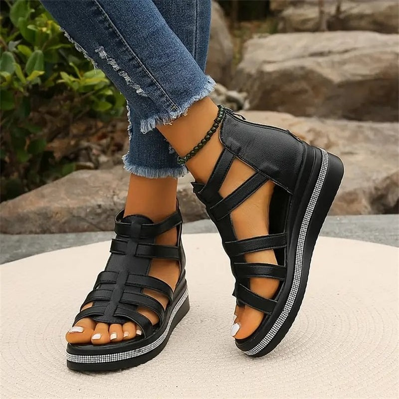 JO | Wedge sandals with rhinestones