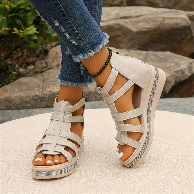 JO | Wedge sandals with rhinestones