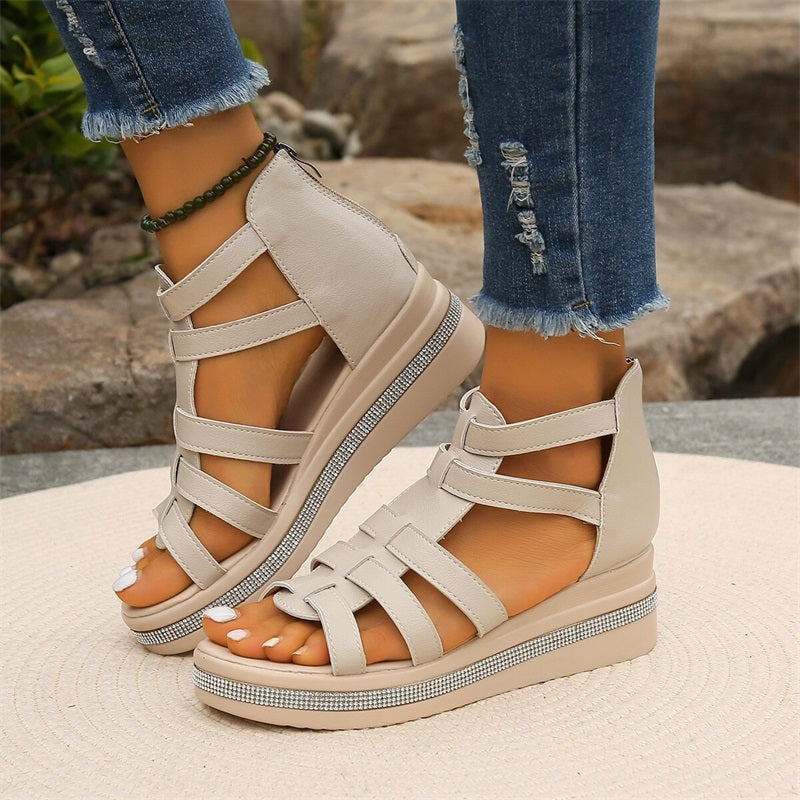 JO | Wedge sandals with rhinestones