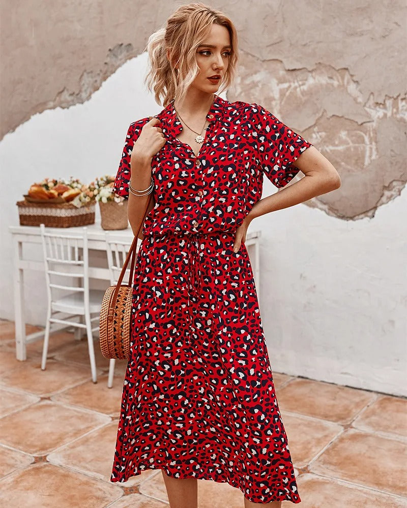 JO | loose-fitting midi dress for women with belt