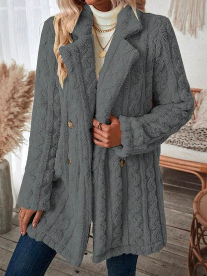 JO | Double-breasted flannel winter coat
