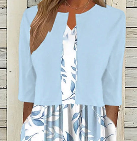 JO | Midi dress with floral print and matching jacket