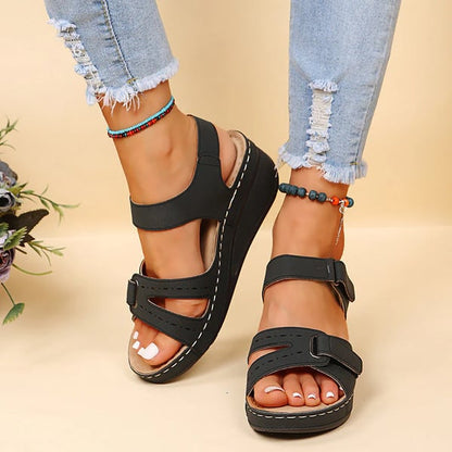 JO | - Roman sandals for women with Velcro fastening
