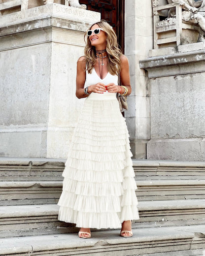 JO | Maxi skirt with ruffles and tulle