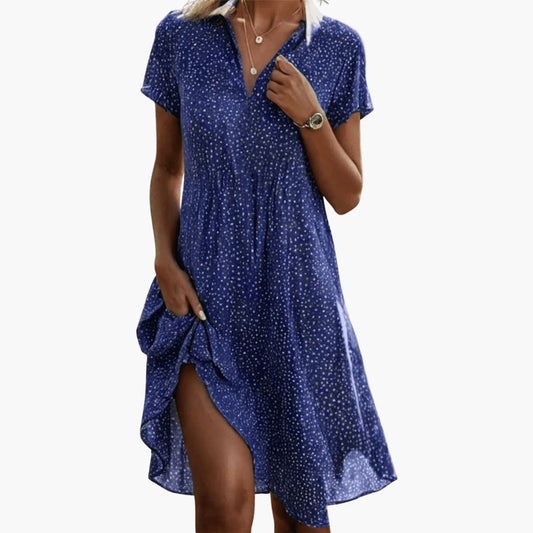JO | Women's boho midi dress with pockets and short sleeves