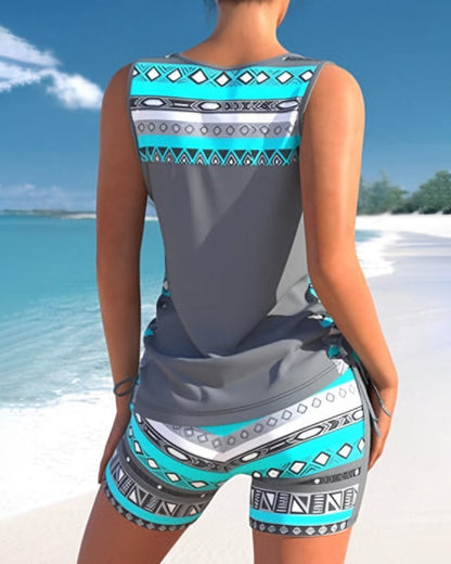 JO | Tankini set with geometric pattern