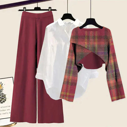 JO | Attractive print red Three-piece set