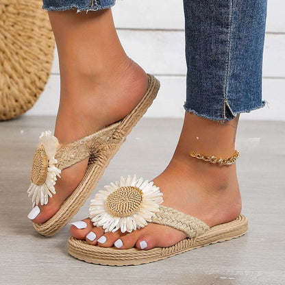JO | Women's flat casual bohemian sandals with flower