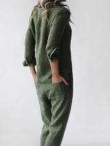 JO | Long-sleeved jumpsuit with button placket