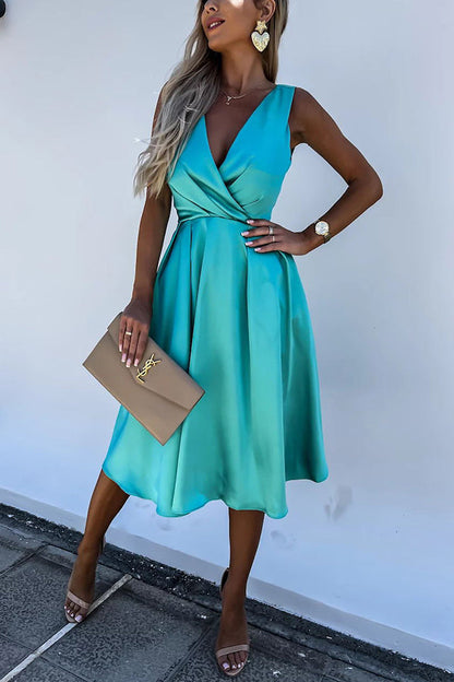 JO | Hold You In My Memory Satin Midi Dress