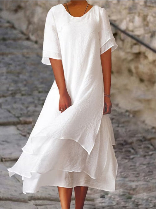 JO | Multi-layered flowing midi dress