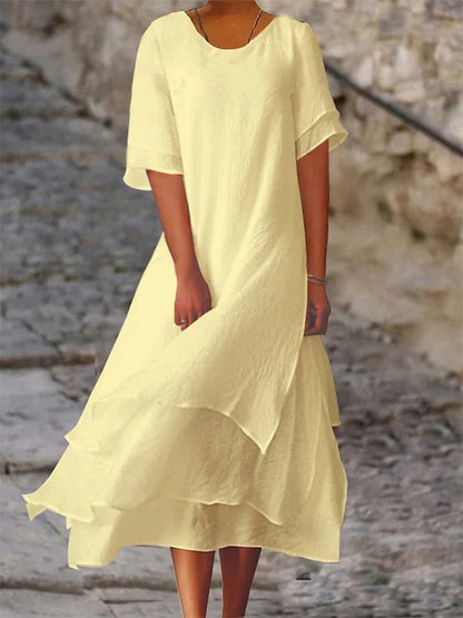 JO | Multi-layered flowing midi dress