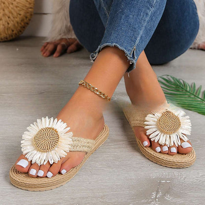JO | Women's flat casual bohemian sandals with flower