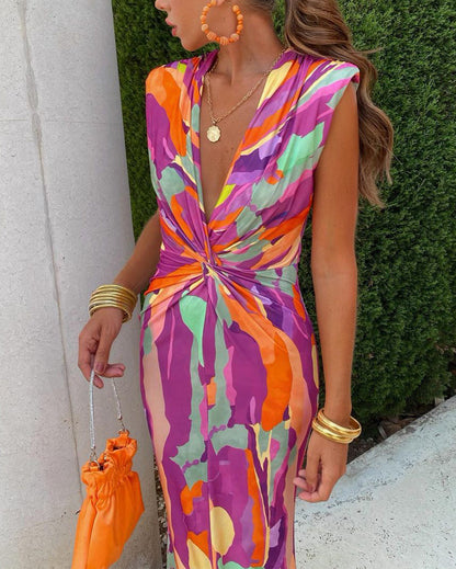 JO | Sexy sleeveless dress with bow print