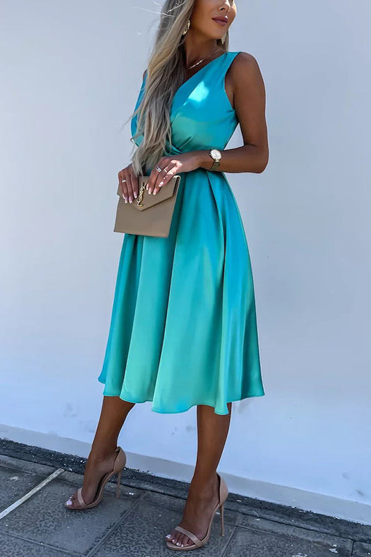 JO | Hold You In My Memory Satin Midi Dress