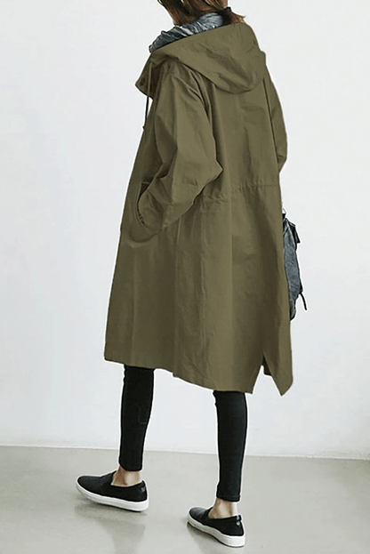 JO | Stylish, plain-colored, loose trench coat