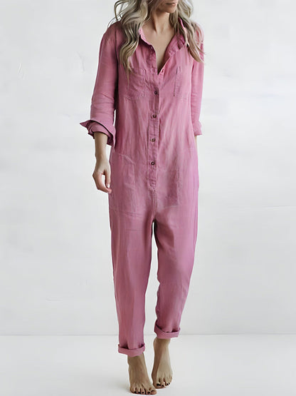 JO | Long-sleeved jumpsuit with button placket