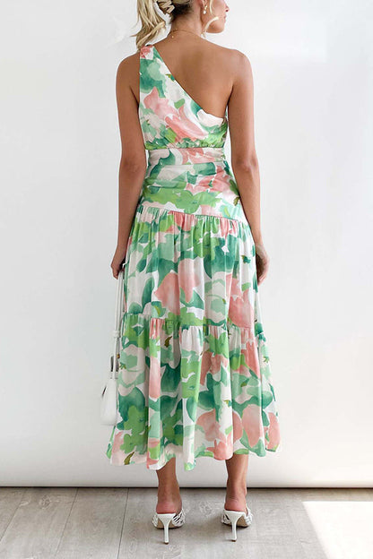 JO | Mid-length, off-the-shoulder, sleeveless midi dress