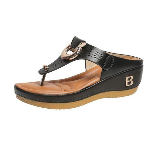 JO | - Leather platform sandals