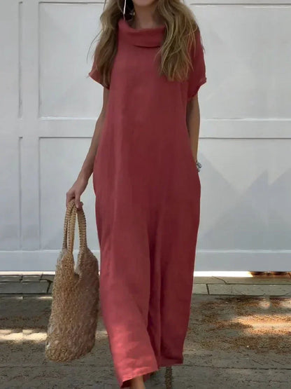 JO | Linen dress with pockets on the collar