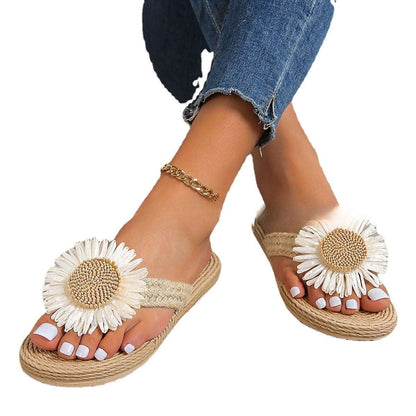 JO | Women's flat casual bohemian sandals with flower