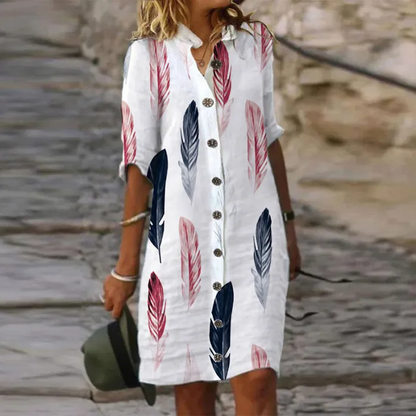 JO | Fashionable, straight-cut trapeze shirt with butterfly print, casual outfit