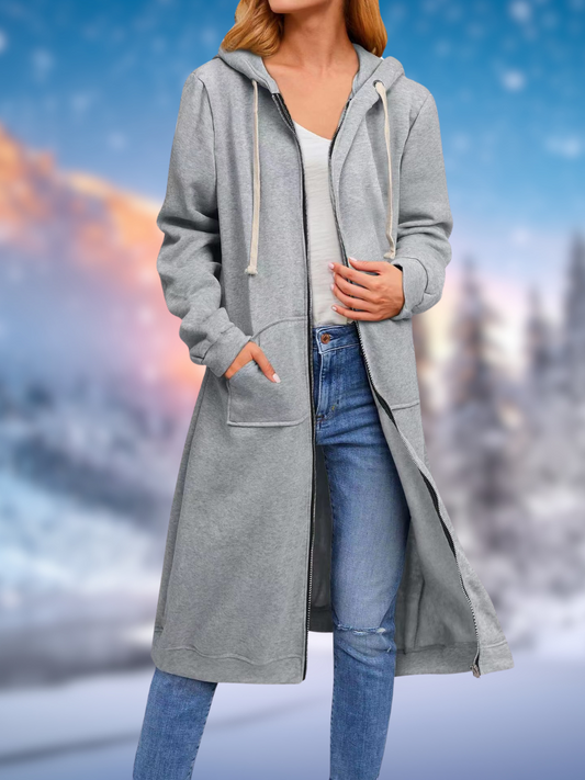 JO | Fashionable long coat with drawstring