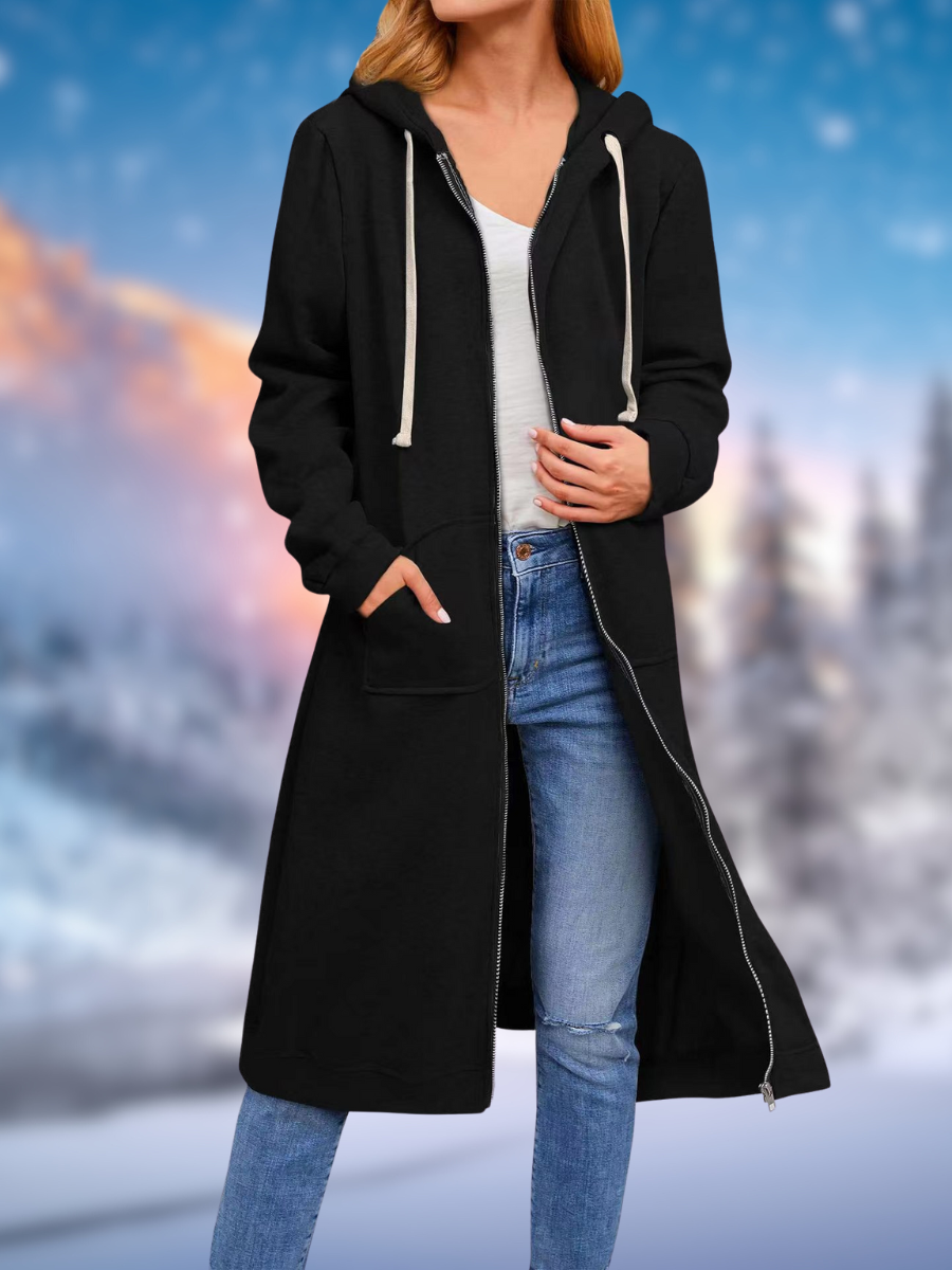 JO | Fashionable long coat with drawstring