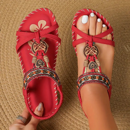 JO | | Elegant orthopaedic sandals with rhinestone butterfly motif